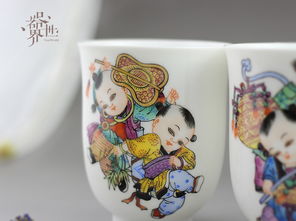 手绘陶瓷影戏图品茗杯 精品粉彩茶具 茶杯 品茗杯 原创纯手工